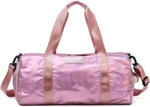Gym Bags Outdoor Duffel Bag Waterproof Men Gym Bag with Shoes Compartment Travel Luggage Bags Women Fitness Bag (Color : Silver) (Silver)