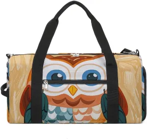 Gym Bags Small Animal Cartoon Owls Cute Duffel Bag Overnight Bag with Shoe Compartment Carryon Bag for Men Women