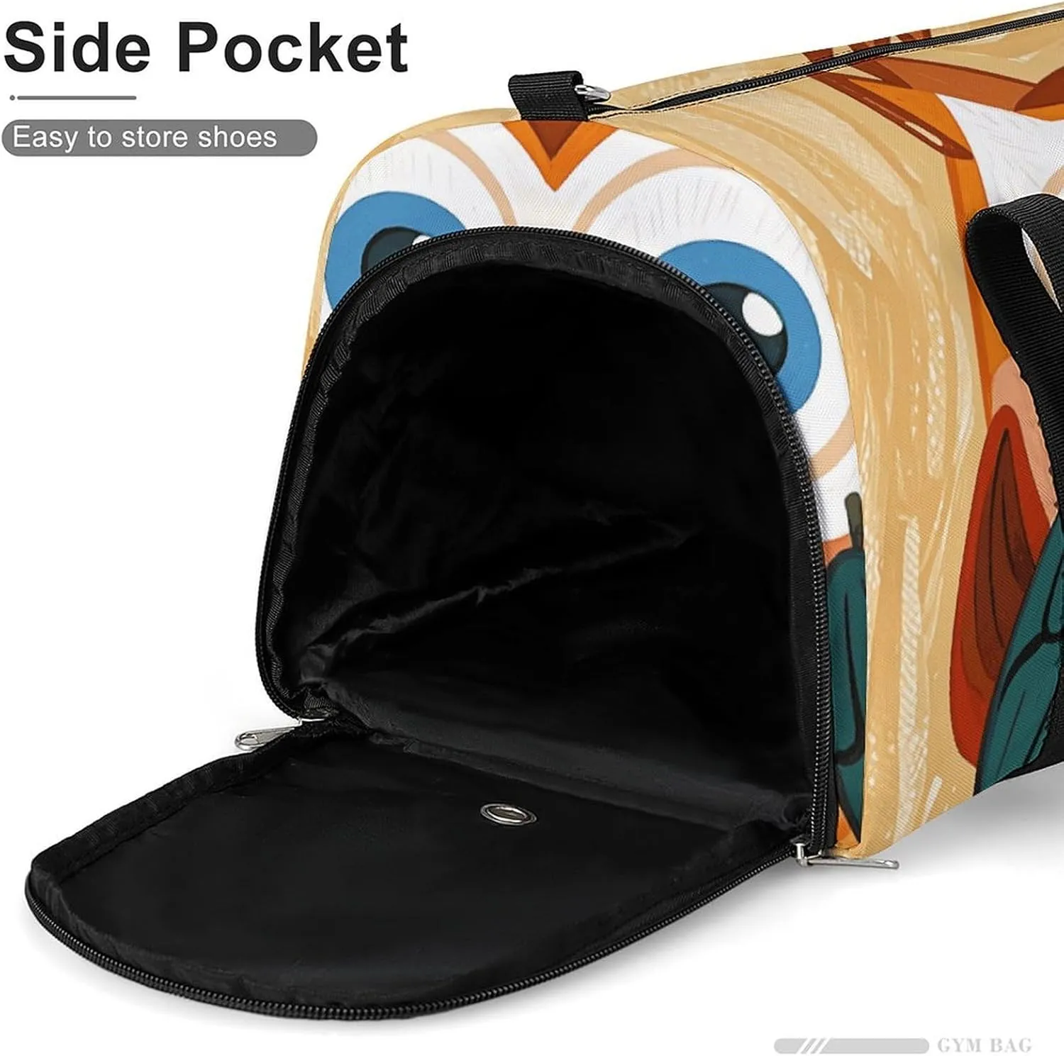 Gym Bags Small Animal Cartoon Owls Cute Duffel Bag Overnight Bag with Shoe Compartment Carryon Bag for Men Women