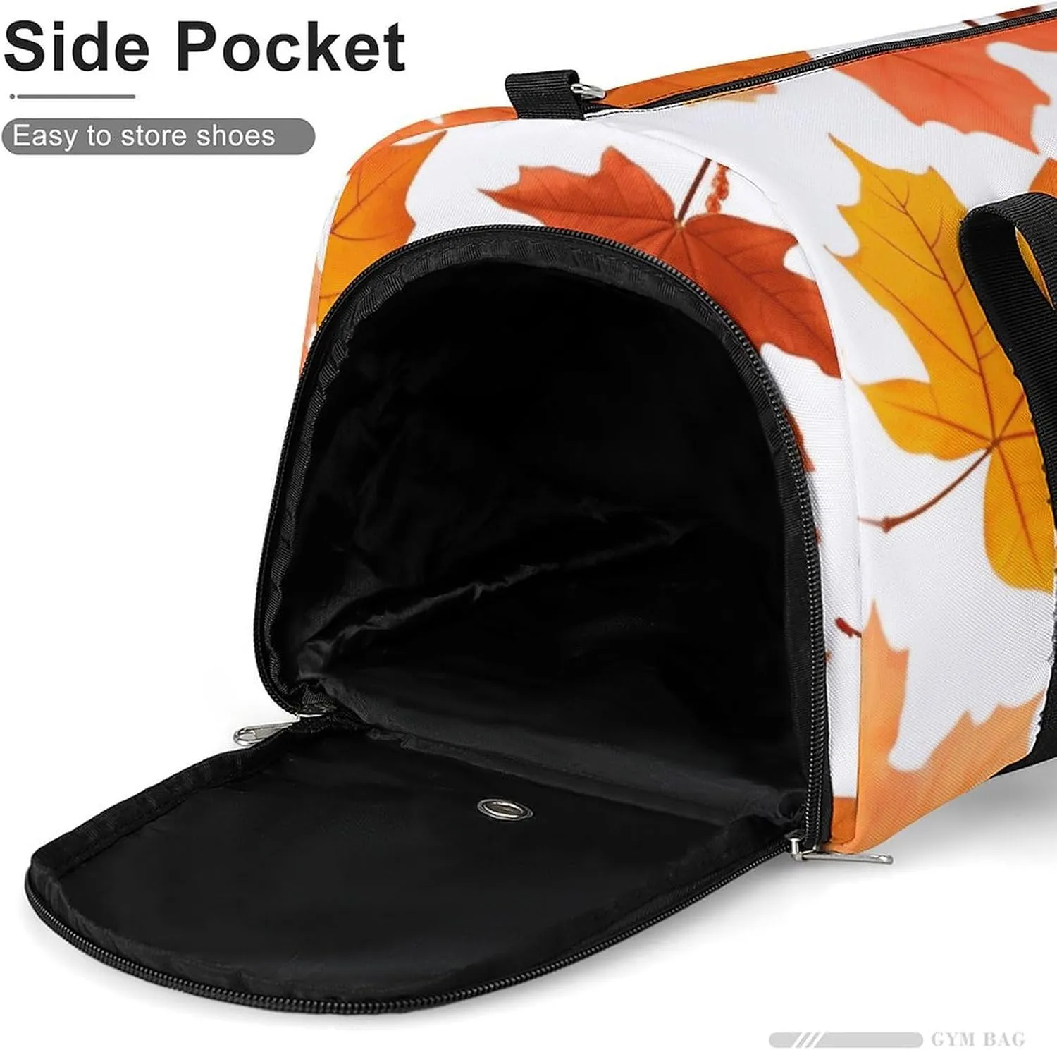 Gym Bags Small Autumn Maple Leaves Duffel Bag Overnight Bag with Shoe Compartment Carryon Bag for Men Women