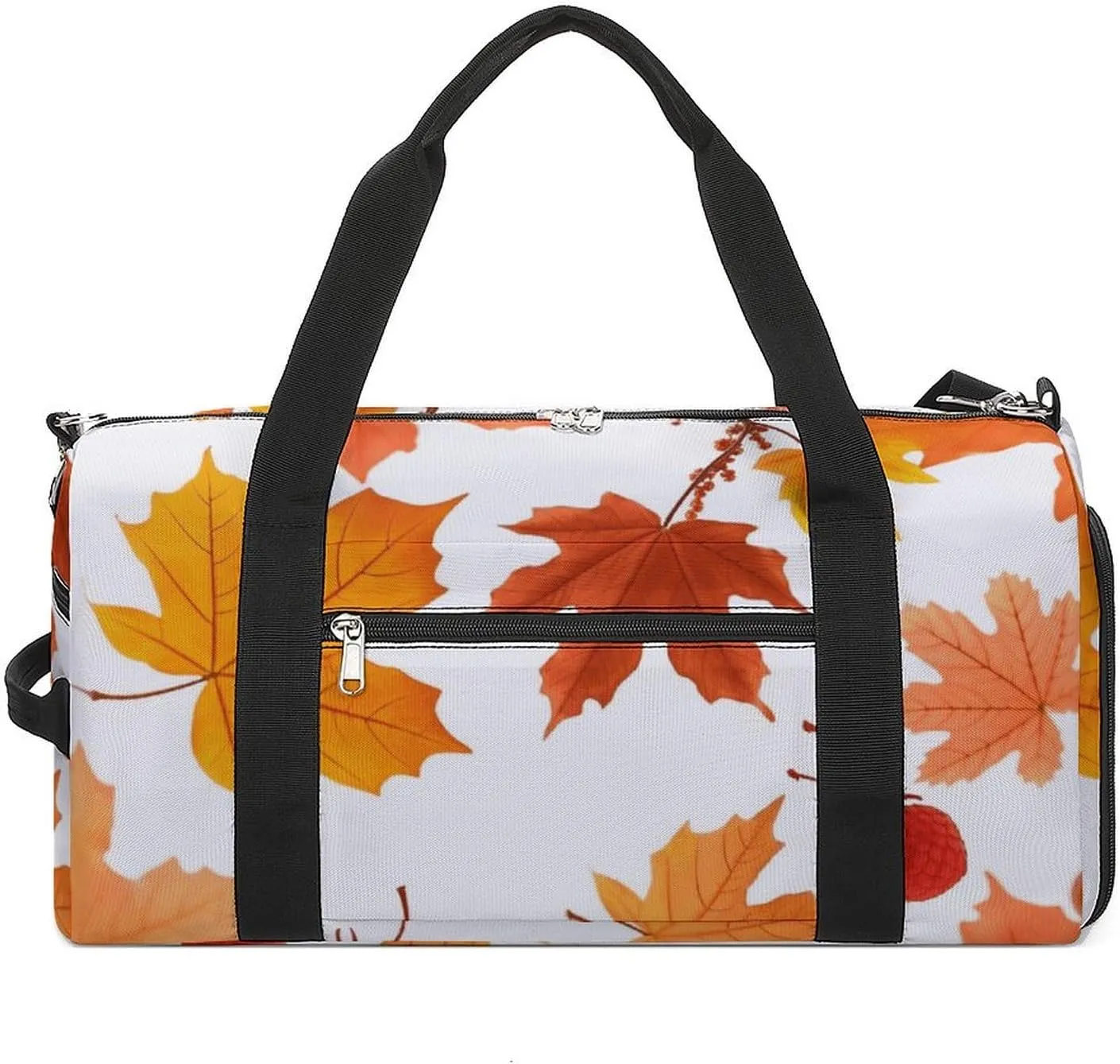 Gym Bags Small Autumn Maple Leaves Duffel Bag Overnight Bag with Shoe Compartment Carryon Bag for Men Women