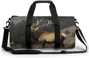 Gym Bags Small Bull Elk Duffel Bag Overnight Bag with Shoe Compartment Carryon Bag for Men Women