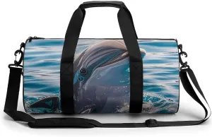 Gym Bags Small Cute Dolphin Duffel Bag Overnight Bag with Shoe Compartment Carryon Bag for Men Women