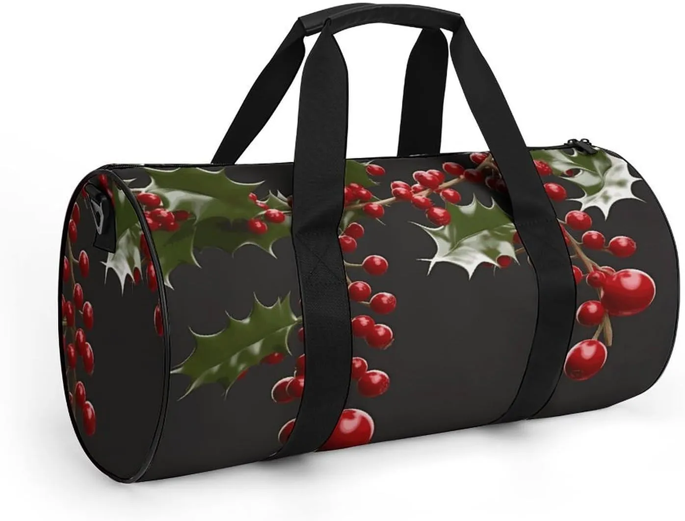 Gym Bags Small Holly Berry Branches Duffel Bag Overnight Bag with Shoe Compartment Carryon Bag for Men Women
