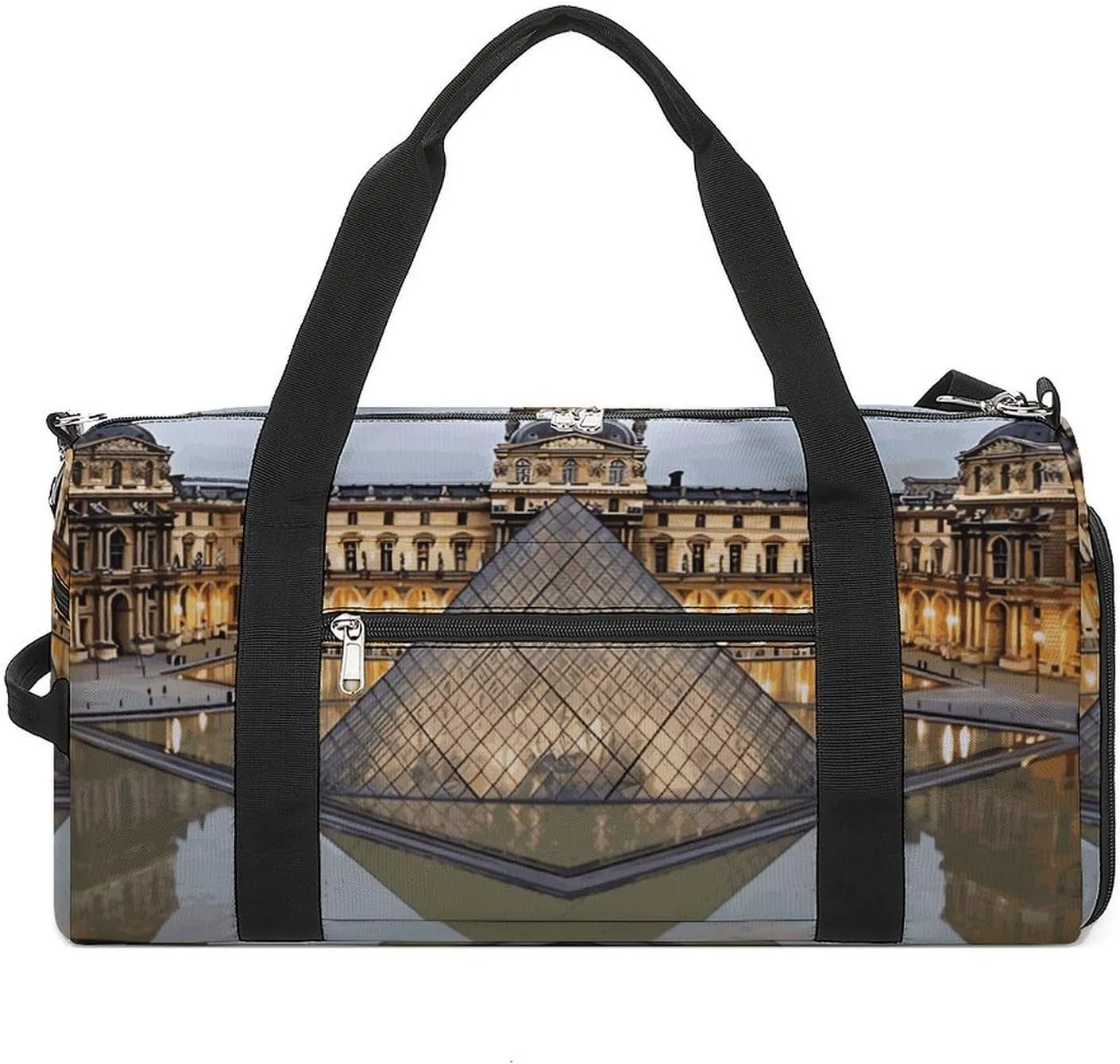 Gym Bags Small Louvre Museum in Paris Duffel Bag Overnight Bag with Shoe Compartment Carryon Bag for Men Women