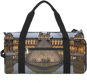 Gym Bags Small Louvre Museum in Paris Duffel Bag Overnight Bag with Shoe Compartment Carryon Bag for Men Women