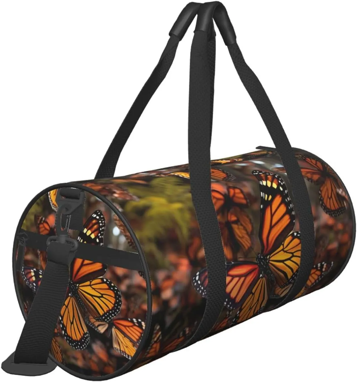 Gym Bags Small Monarch butterflies Duffel Bag Overnight Bag with Shoe Compartment Carryon Bag for Men Women