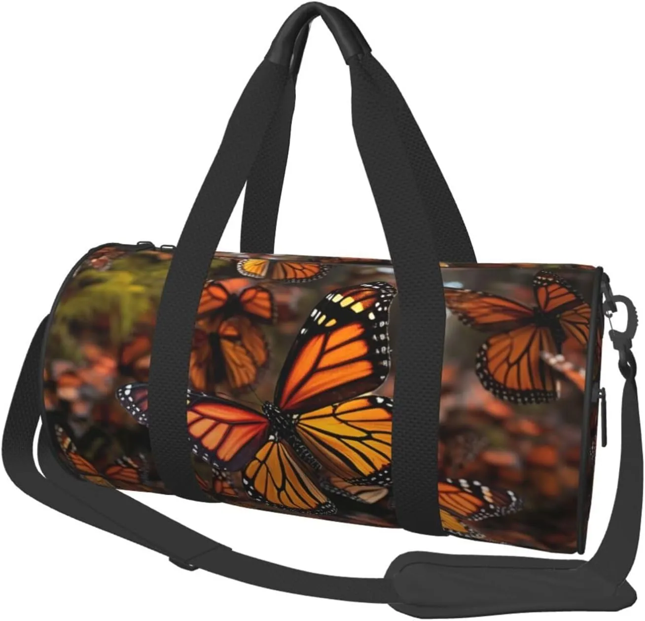 Gym Bags Small Monarch butterflies Duffel Bag Overnight Bag with Shoe Compartment Carryon Bag for Men Women