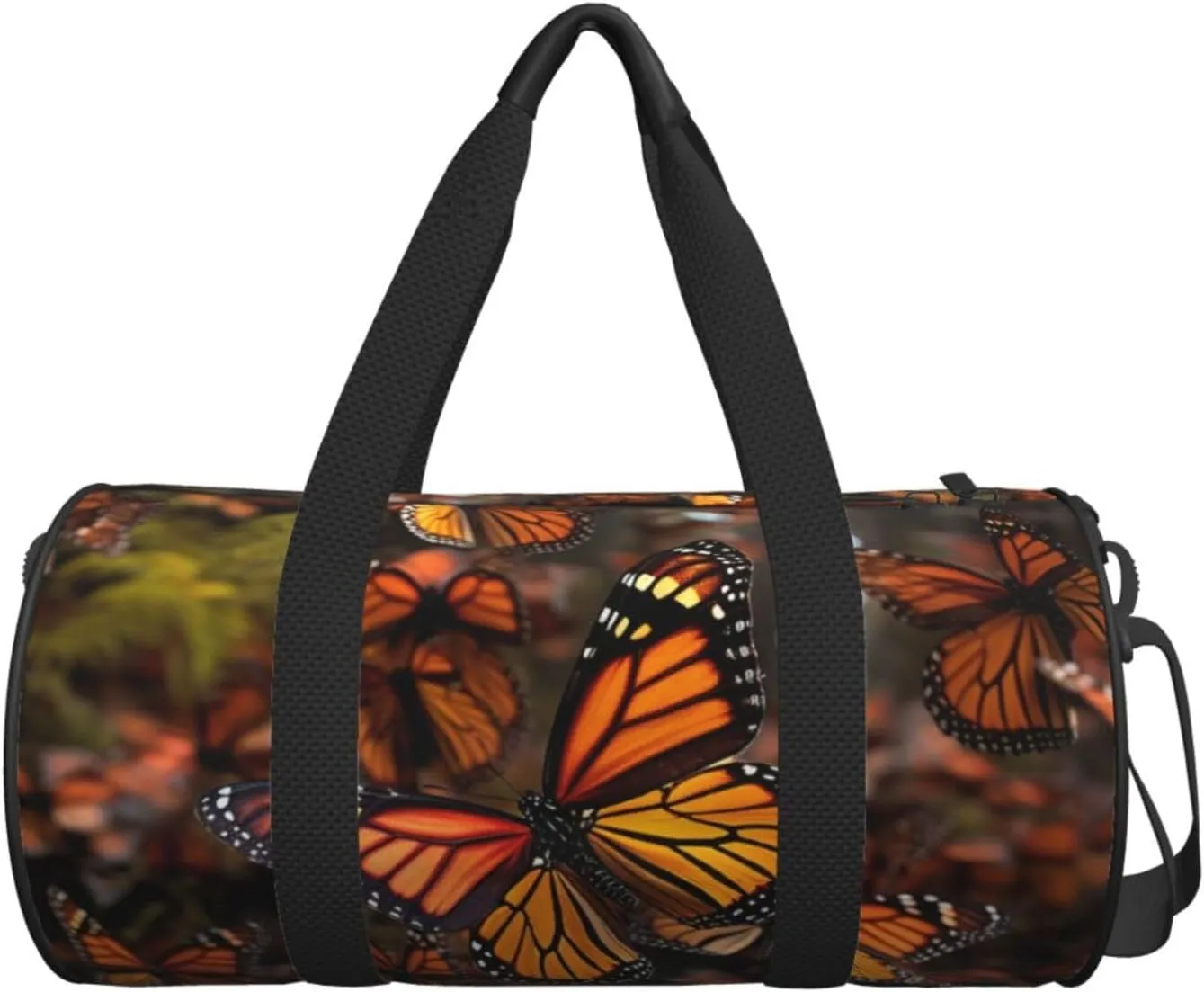 Gym Bags Small Monarch butterflies Duffel Bag Overnight Bag with Shoe Compartment Carryon Bag for Men Women