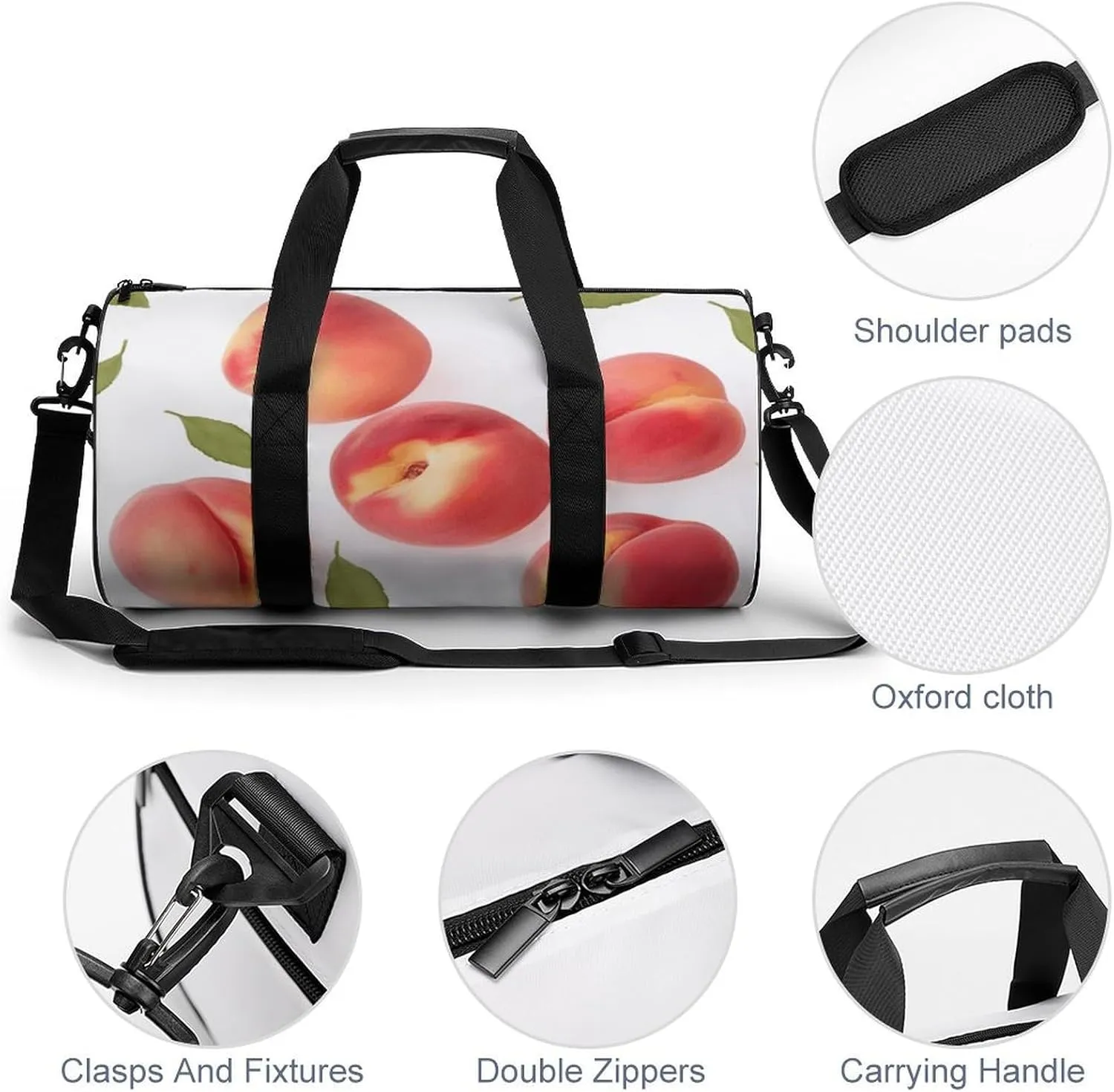 Gym Bags Small Peach Duffel Bag Overnight Bag with Shoe Compartment Carryon Bag for Men Women