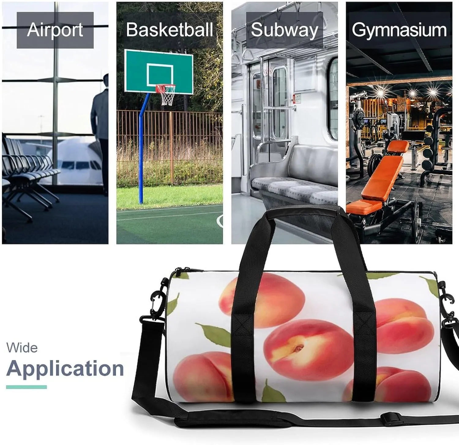 Gym Bags Small Peach Duffel Bag Overnight Bag with Shoe Compartment Carryon Bag for Men Women
