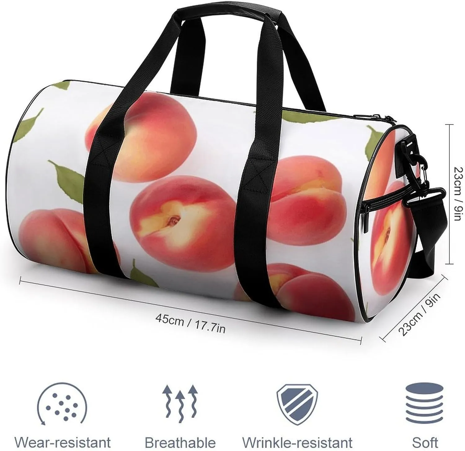 Gym Bags Small Peach Duffel Bag Overnight Bag with Shoe Compartment Carryon Bag for Men Women