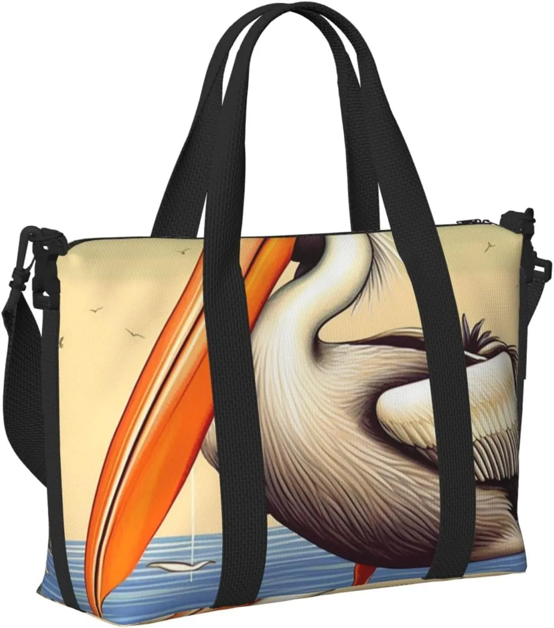 Gym Bags Small Pelican Birds Duffel Bag Overnight Bag with Shoe Compartment Carryon Bag for Men Women