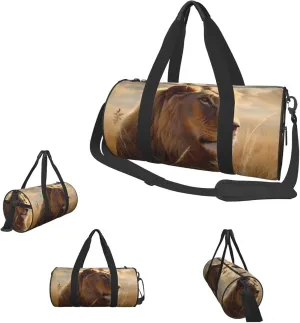 Gym Bags Small Prairie lion Duffel Bag Overnight Bag with Shoe Compartment Carryon Bag for Men Women