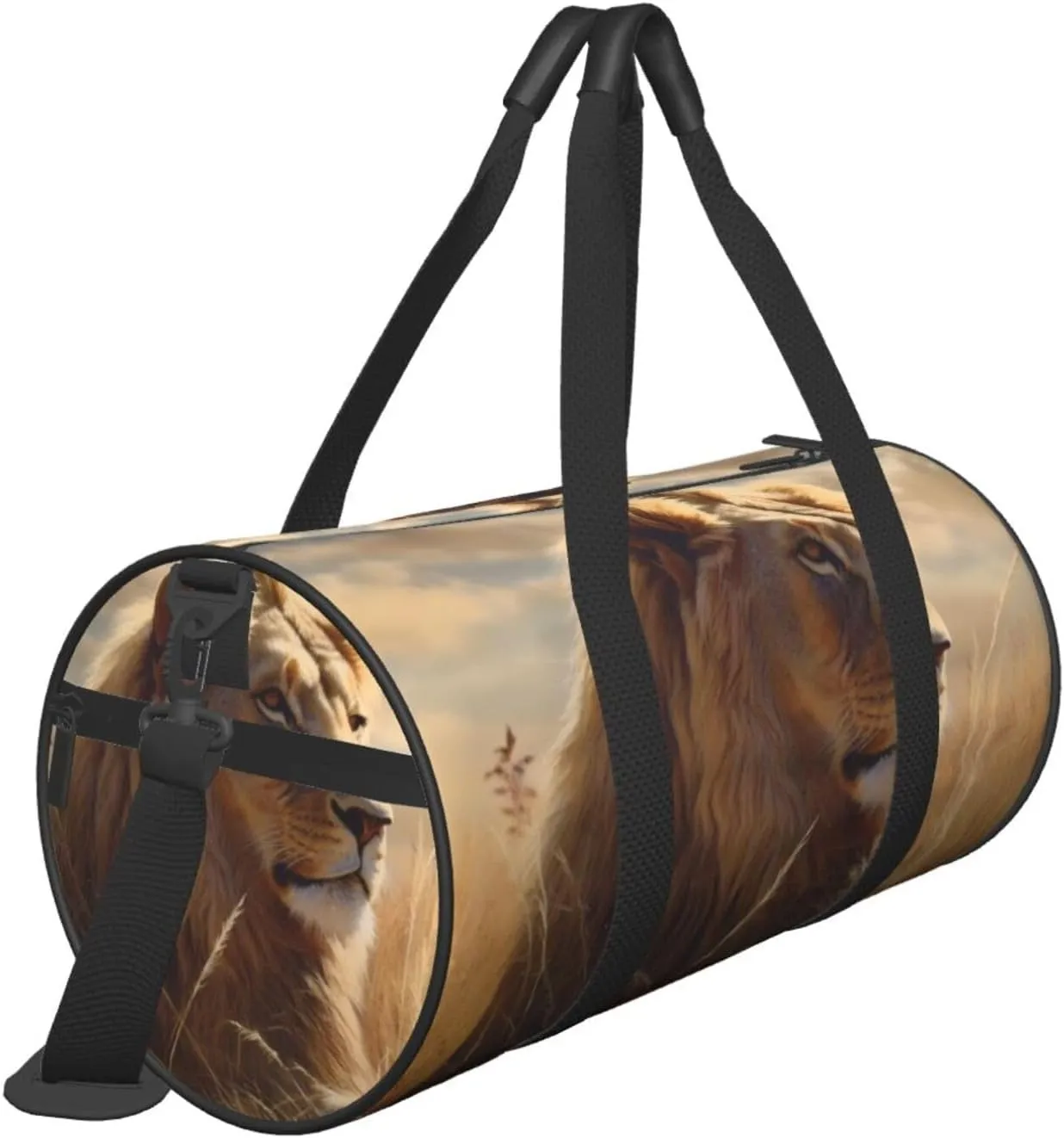 Gym Bags Small Prairie lion Duffel Bag Overnight Bag with Shoe Compartment Carryon Bag for Men Women