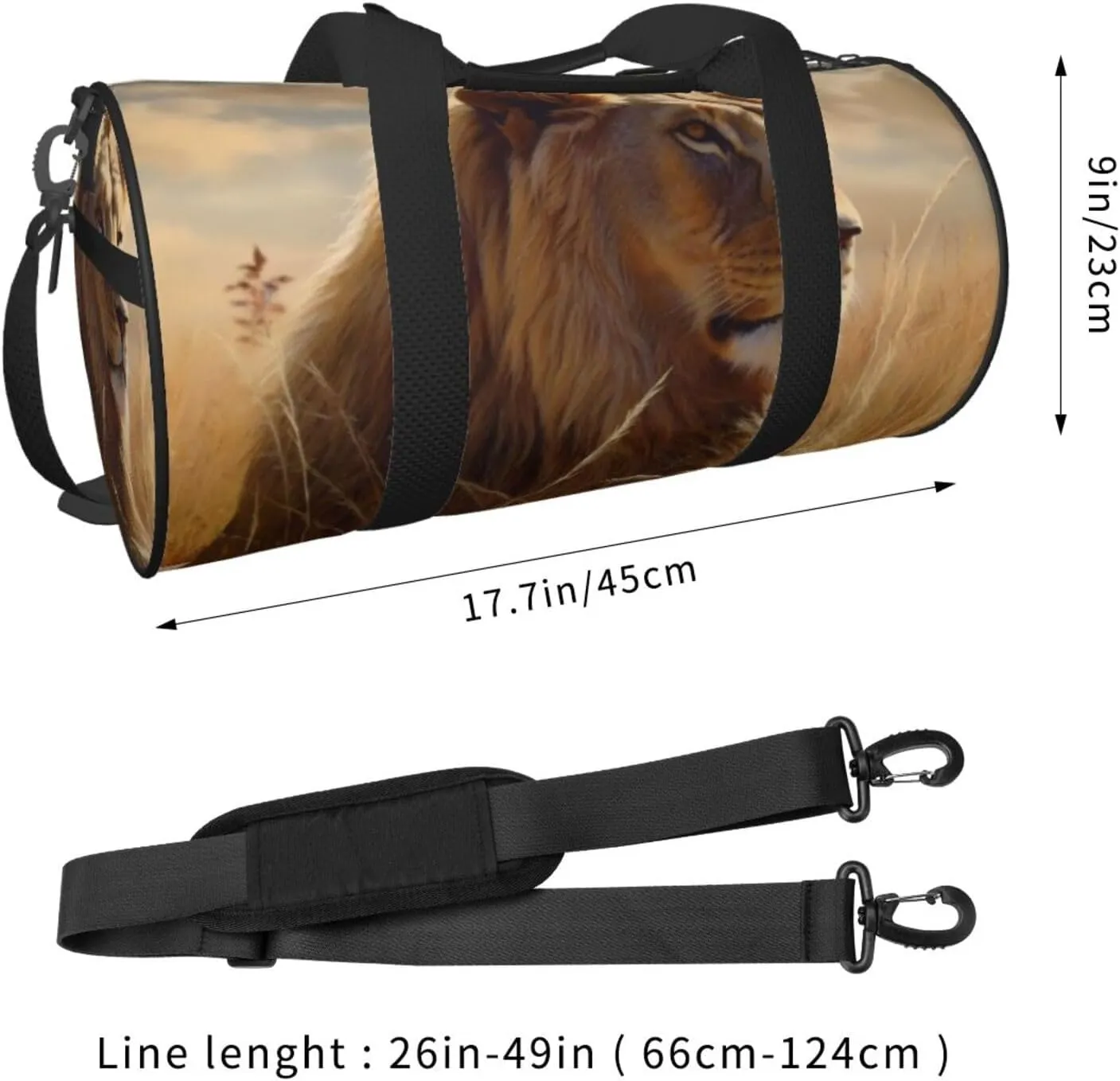 Gym Bags Small Prairie lion Duffel Bag Overnight Bag with Shoe Compartment Carryon Bag for Men Women