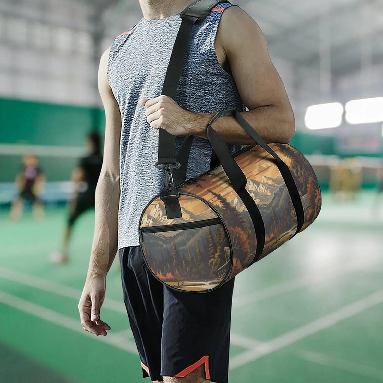 Gym Bags Small Sun Mountain Scenic Stream Duffel Bag Overnight Bag with Shoe Compartment Carryon Bag for Men Women