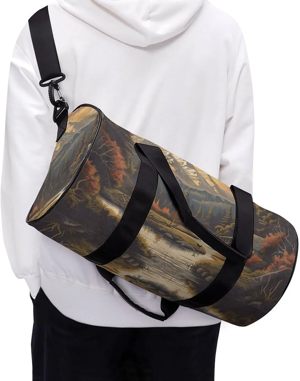 Gym Bags Small Sun Mountain Scenic Stream Duffel Bag Overnight Bag with Shoe Compartment Carryon Bag for Men Women