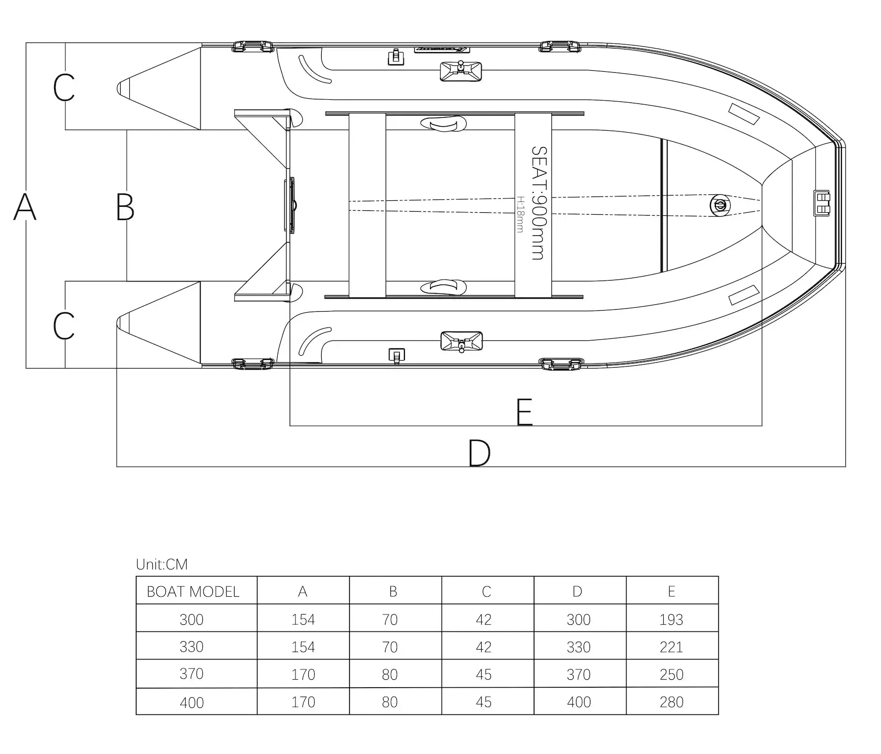 H7 Classic 370 Air Deck Inflatable Fishing Boat