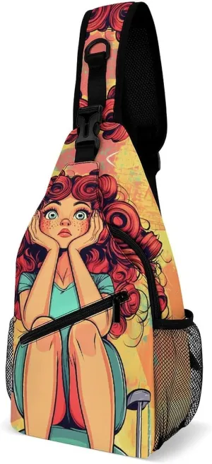 Hair Haircut Perm Day Casual Sling Bag Backpack Travel Shoulder Chest Crossbody Bags Adjustable Daypack Unisex