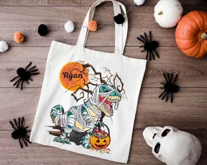 Halloween Dinosaur Trick or Treat Bag | Personalized Trick Or Treat Bag | Kids Dinosaur Candy Bag
