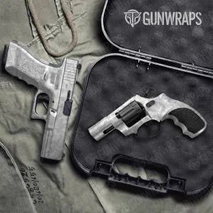 Handgun Ragged Elite White Camo Gun Skin Vinyl Wrap