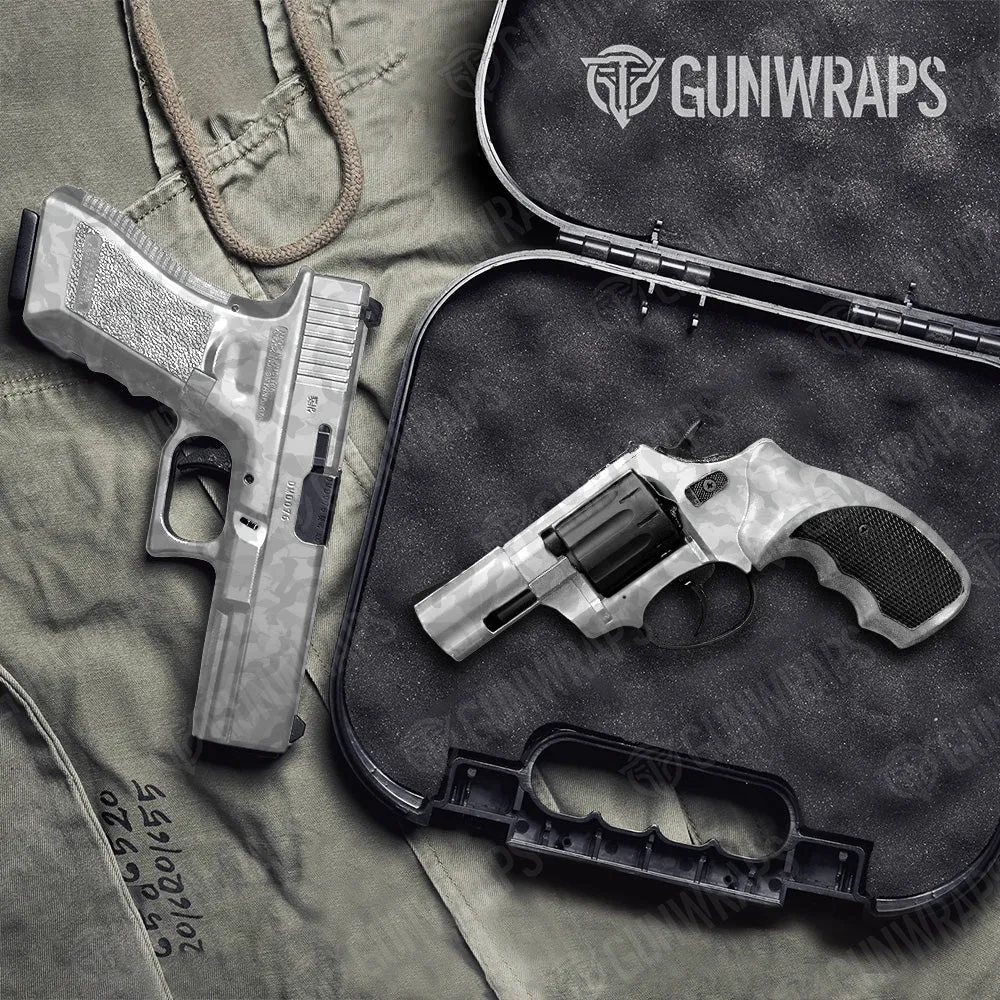 Handgun Ragged Elite White Camo Gun Skin Vinyl Wrap