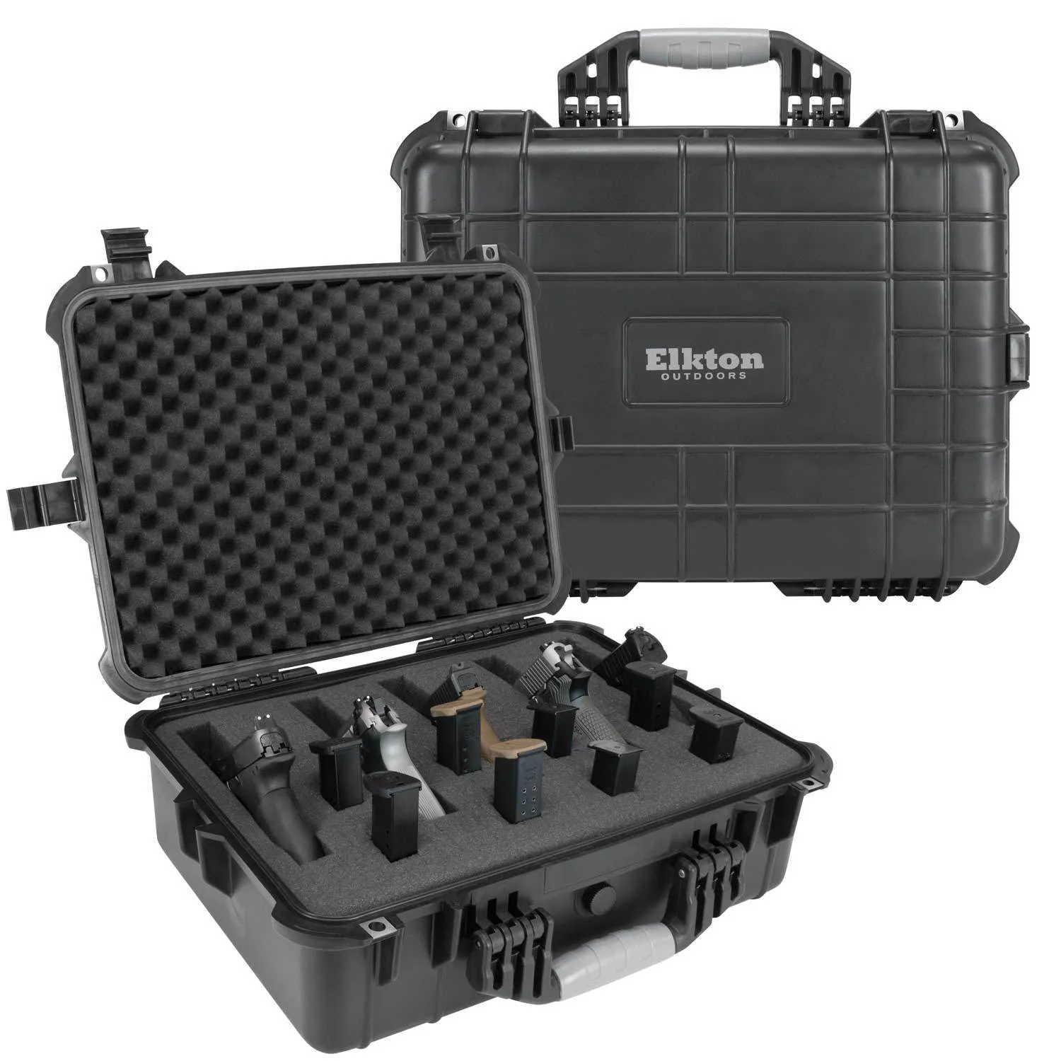Hard 5 Pistol Gun Case With Locking Holes & Auto Pressure Adjustment