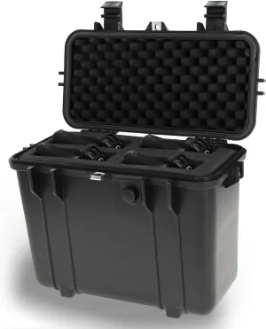 Hard Case with Foam - 14.1 x 7.9 x 12.4in Hard Shell Waterproof Storage Case with Pluck Padding Protective Latching Suitcase for Rifles, Cameras, Handguns, Drones, Guitars, and Electronics