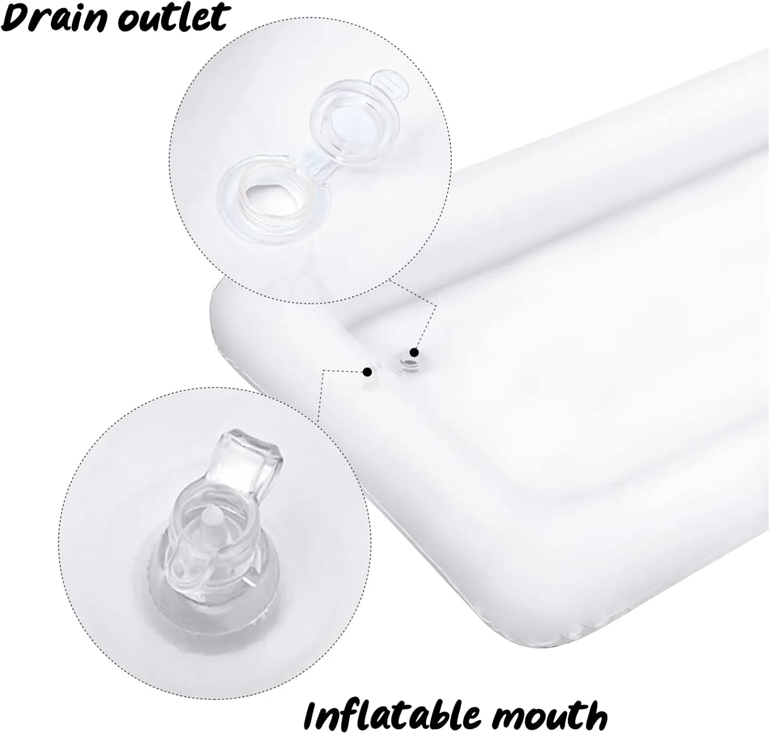 HBlife 4 PCS Inflatable Serving Bar, Salad Ice Tray Food Drink Containers with Drain Plug and 1 Hand Air Pump, Inflatable Buffet Cooler for Party Supplies