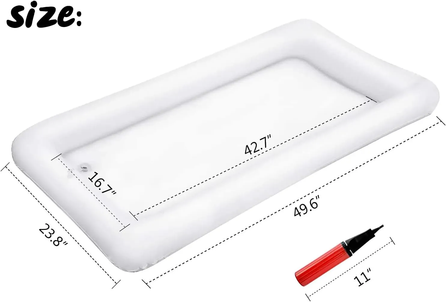 HBlife 4 PCS Inflatable Serving Bar, Salad Ice Tray Food Drink Containers with Drain Plug and 1 Hand Air Pump, Inflatable Buffet Cooler for Party Supplies