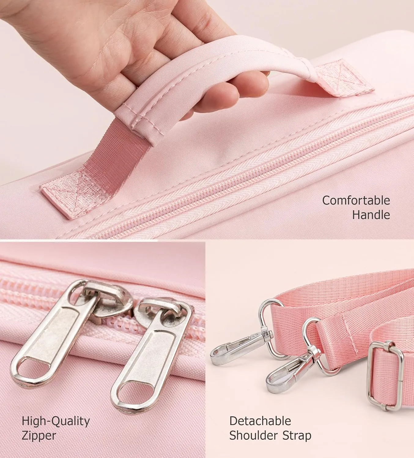 HBselect Bible Cover for Women, Stylish Large Bible Covers - Bible Case with Handles - Bible Bag Journal Case - Bible Carrying Case for Women - Bible Gift - Book Protector for Book Lovers (Pink)