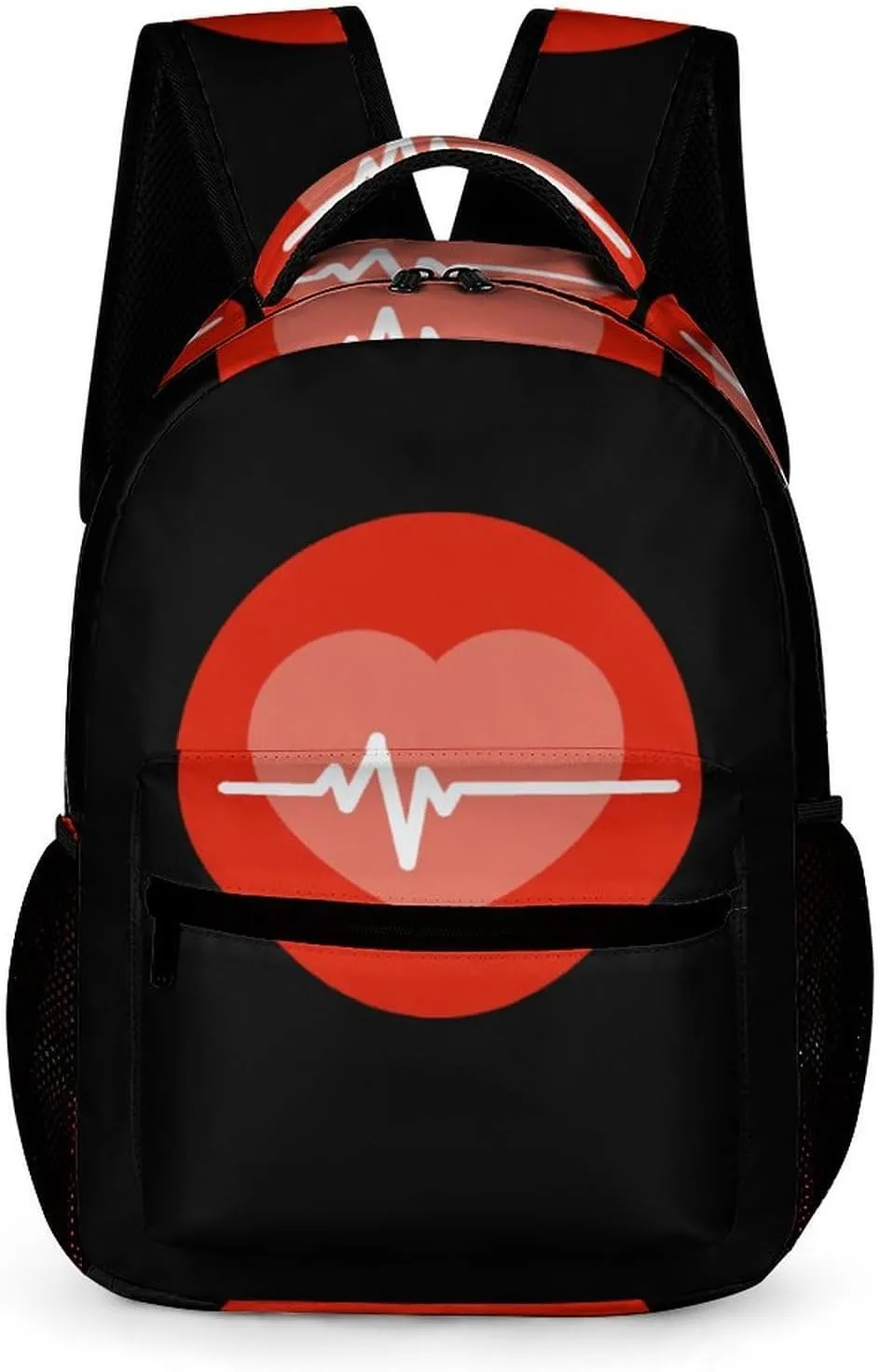 Heartbeat Love Heart Fashion Backpack Cute Daypack Unisex Laptop Bag for Travel Business Work