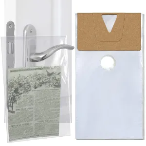 Henoyso 1000 Pcs Door Hanger Bags 6 x 9 Inch Clear Door Knob Hanger Bags Poly Newspaper Bags Bulk Waterproof Door Hanging Plastic Bags Flyers Brochures Notices Printed Materials(6 x 9 Inch)