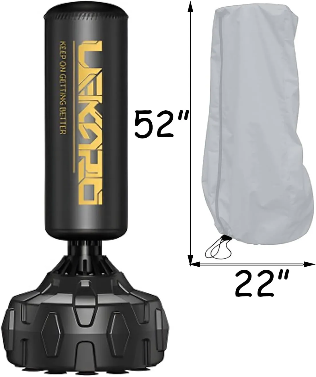 HEVSTIL Free Standing Punching Bag Cover, Outdoor Waterproof, Standing Boxing Bag Cover, Adjustable Thickened Heavy Punching Bag
