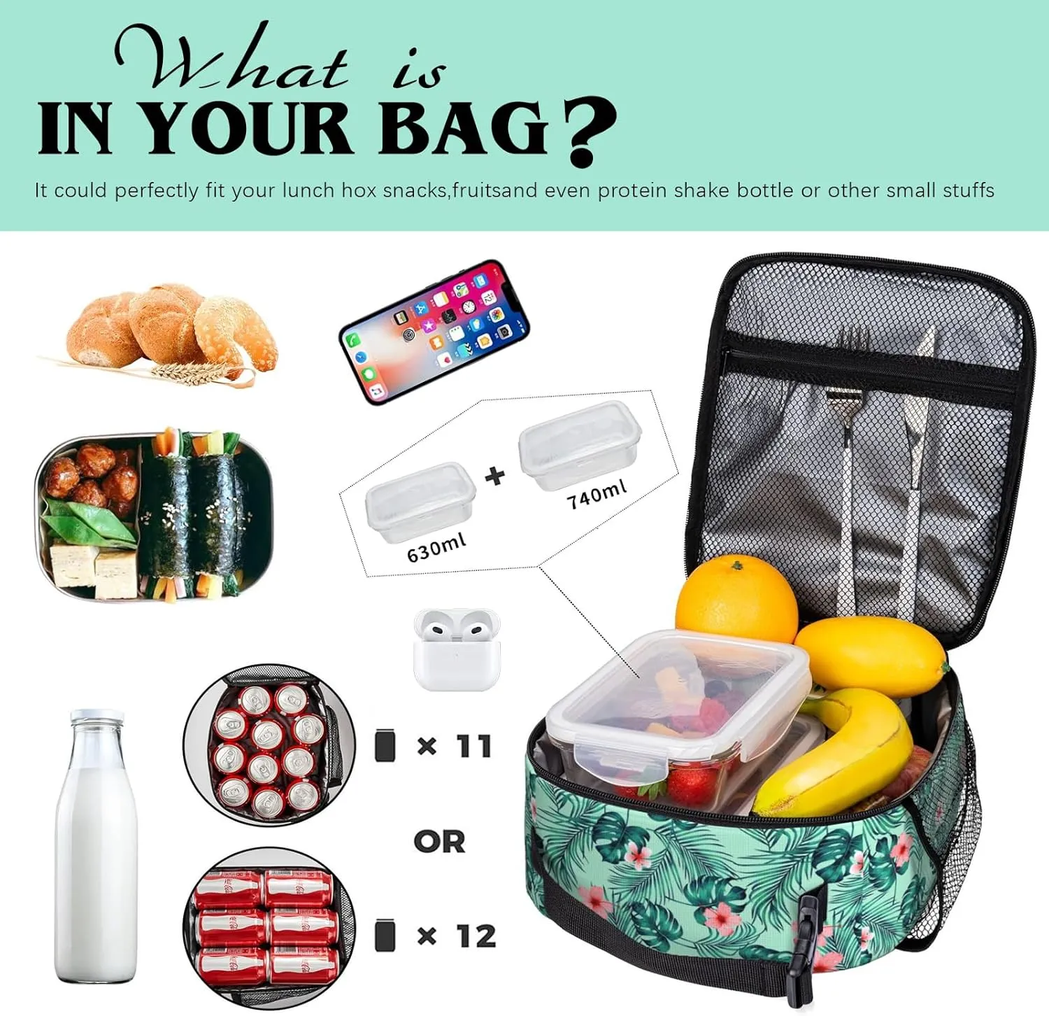 Highland Cow Lunch Bag For Boys Girls Reusable Cute Animal Highland Cow Lunch Box for Kids Adult Insulated Meal Cooler Bags Waterproof Leakproof Portable Lunch Tote For School Work Travel Picnic