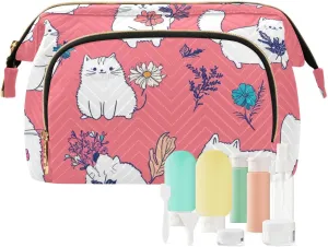 Himalayan Cats Peach Travel Bag Lightweight Travel Makeup Bags Women's Coin Purse Wallet for Personal Items Organizer