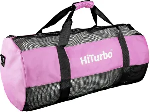 Hiturbo Mesh Dive Duffel Bag: Scuba Gear Bags for Diving, Snorkeling, Freediving and Swimming - 60L Travel Beach Pool Water Sports Equipment Bag with Shoulder Strap