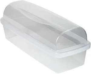 Home-X Bread Storage Container - BPA Free, Transparent Plastic Bread Box - Bread Storage with Airtight Lid - Bread Keeper for Homemade Bread, Toast, and Cookies. Ideal for Travel and Holiday Treats