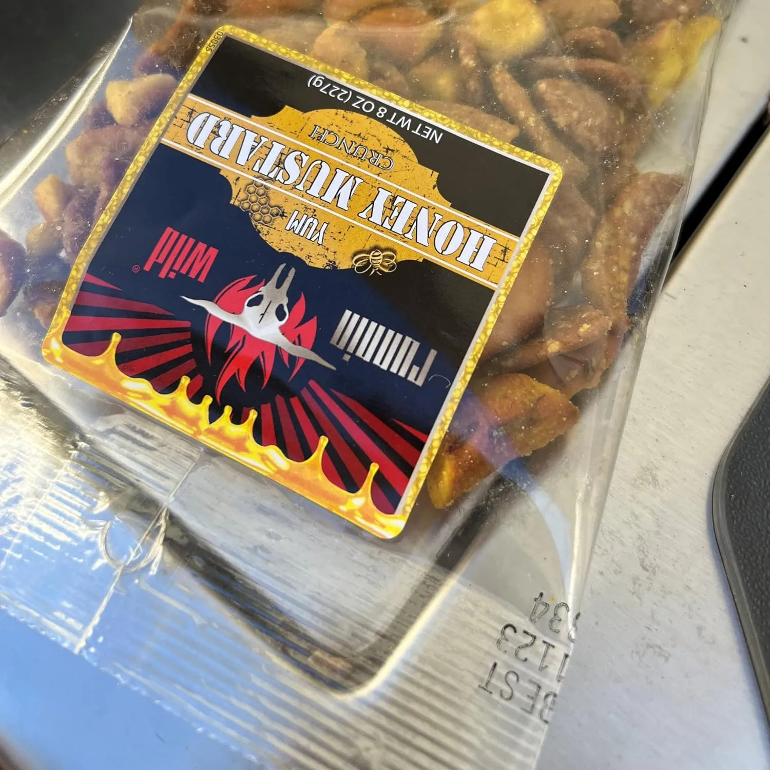 Honey Mustard Crunch Snack Mix | Honey Mustard & Onion Pretzel Pieces, Honey Roast Sesame Chips, Honey Mustard Sesame Sticks | Runnin' Wild Foods, 1.5 Pounds total (Box of 3 bags, 8oz each)