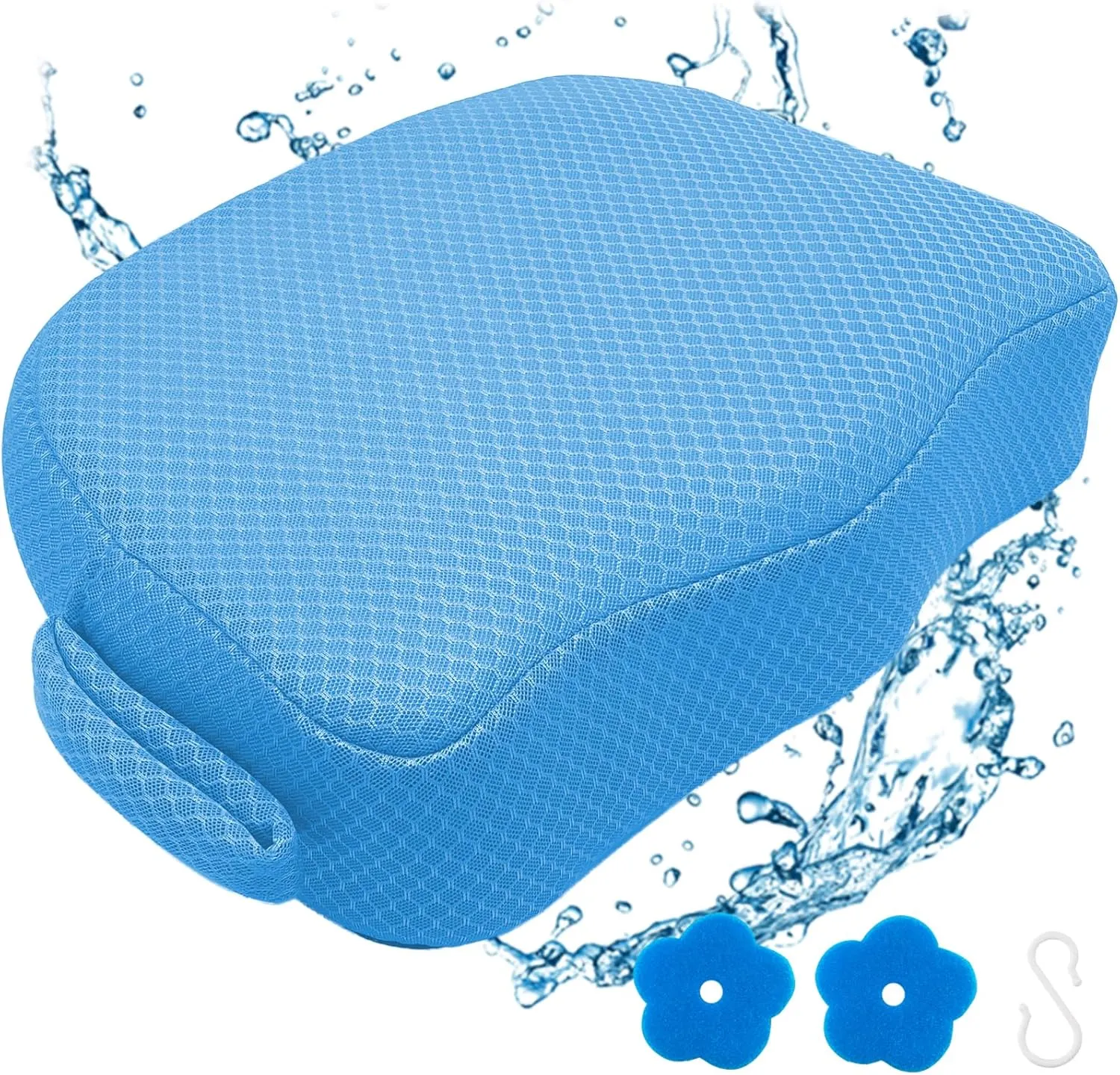 Hot Tub Booster Seat for Adults, 5 Inch Thick Supportive Cushion with Non-Slip Bottom, Weighted for Quick Sink Without Float, Spa Booster Seat for Hot Tub (Including Inflatable), Pool, Bathtub