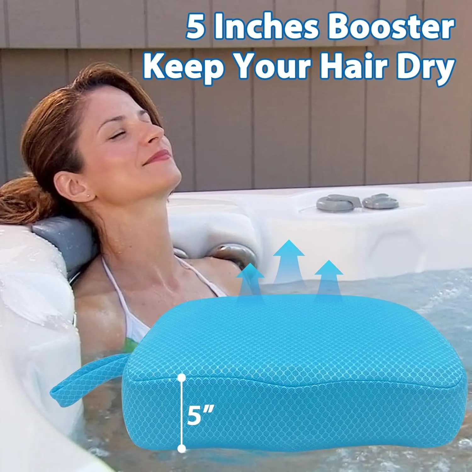 Hot Tub Booster Seat for Adults, 5 Inch Thick Supportive Cushion with Non-Slip Bottom, Weighted for Quick Sink Without Float, Spa Booster Seat for Hot Tub (Including Inflatable), Pool, Bathtub