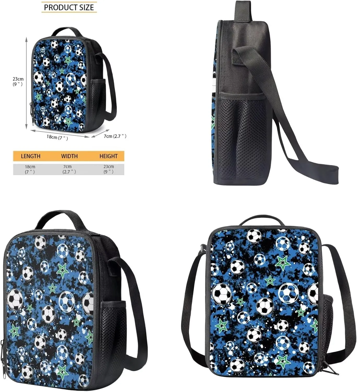 HUGS IDEA Camo Football Boys Backpack for School Kids 15 Inch Bookbag for Kindergarten Lightweight Backpack for Boys 4-6 Multifunctional School Bag with Lunchbox 4Pcs Book Bags Set