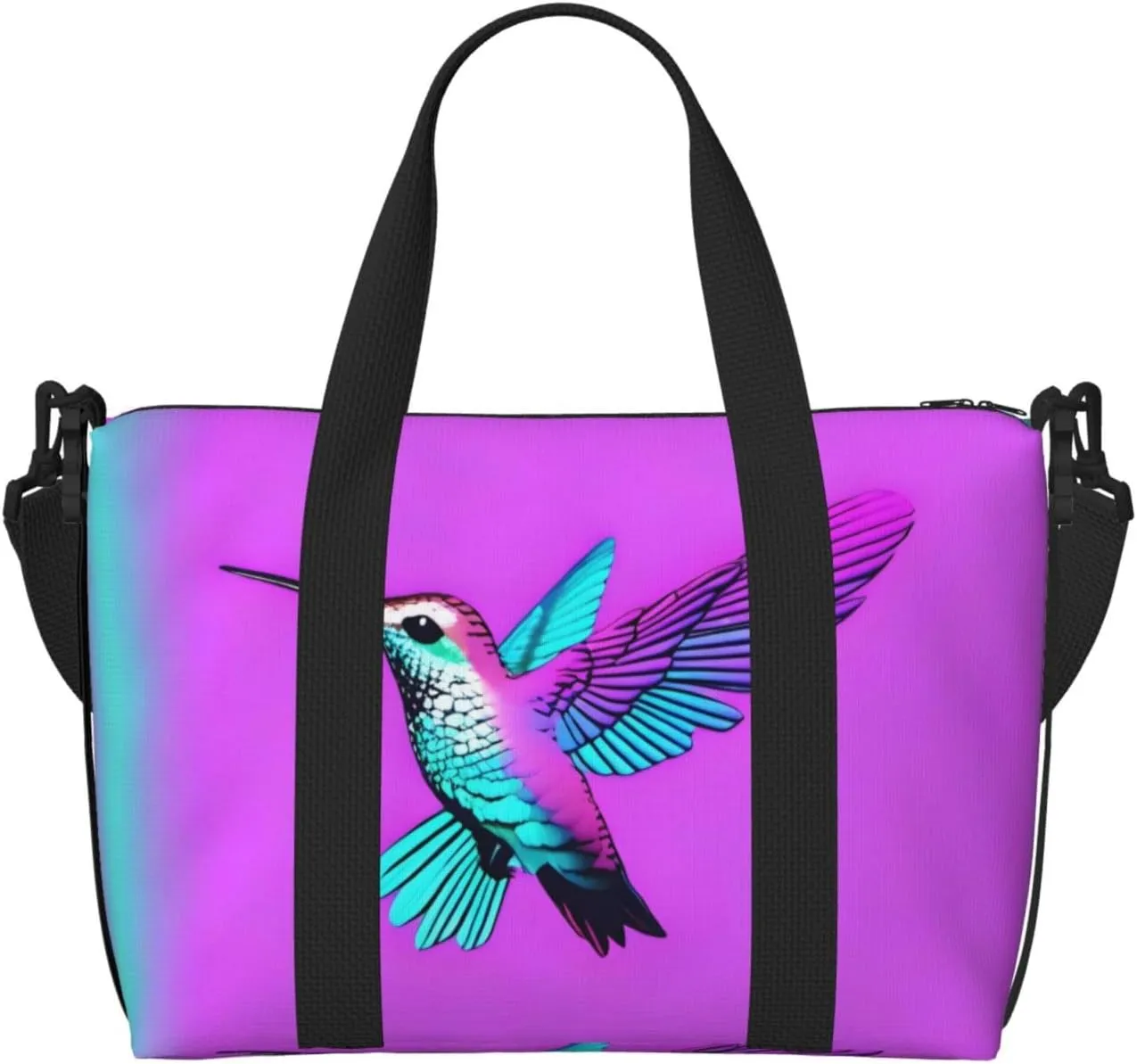 Hummingbird With Wings Travel Duffel Bag Tote Carry On Luggage Bag Water Resistant Weekender Overnight Bags For Foldable