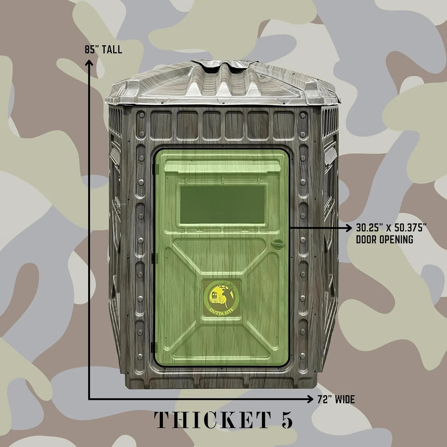 Hunting Blind – 4 & 5 Sided High Density Plastic Hunting Blind – 1-2 & 2-3 Person Hard-Sided Ground Blind for Deer, Turkey Hunting – 360 Views – Arctic Snow Camo, Habitat Olive, Thicket Oak