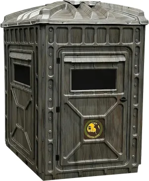 Hunting Blind – 4 & 5 Sided High Density Plastic Hunting Blind – 1-2 & 2-3 Person Hard-Sided Ground Blind for Deer, Turkey Hunting – 360 Views – Arctic Snow Camo, Habitat Olive, Thicket Oak