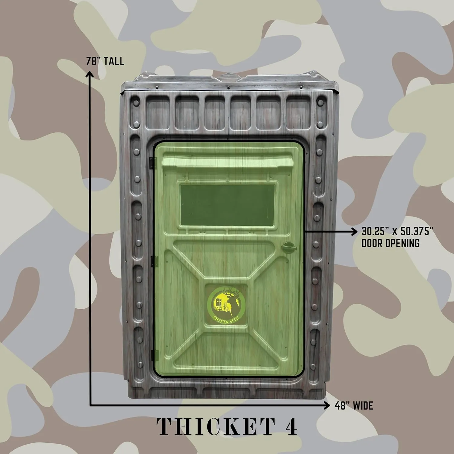 Hunting Blind – 4 & 5 Sided High Density Plastic Hunting Blind – 1-2 & 2-3 Person Hard-Sided Ground Blind for Deer, Turkey Hunting – 360 Views – Arctic Snow Camo, Habitat Olive, Thicket Oak