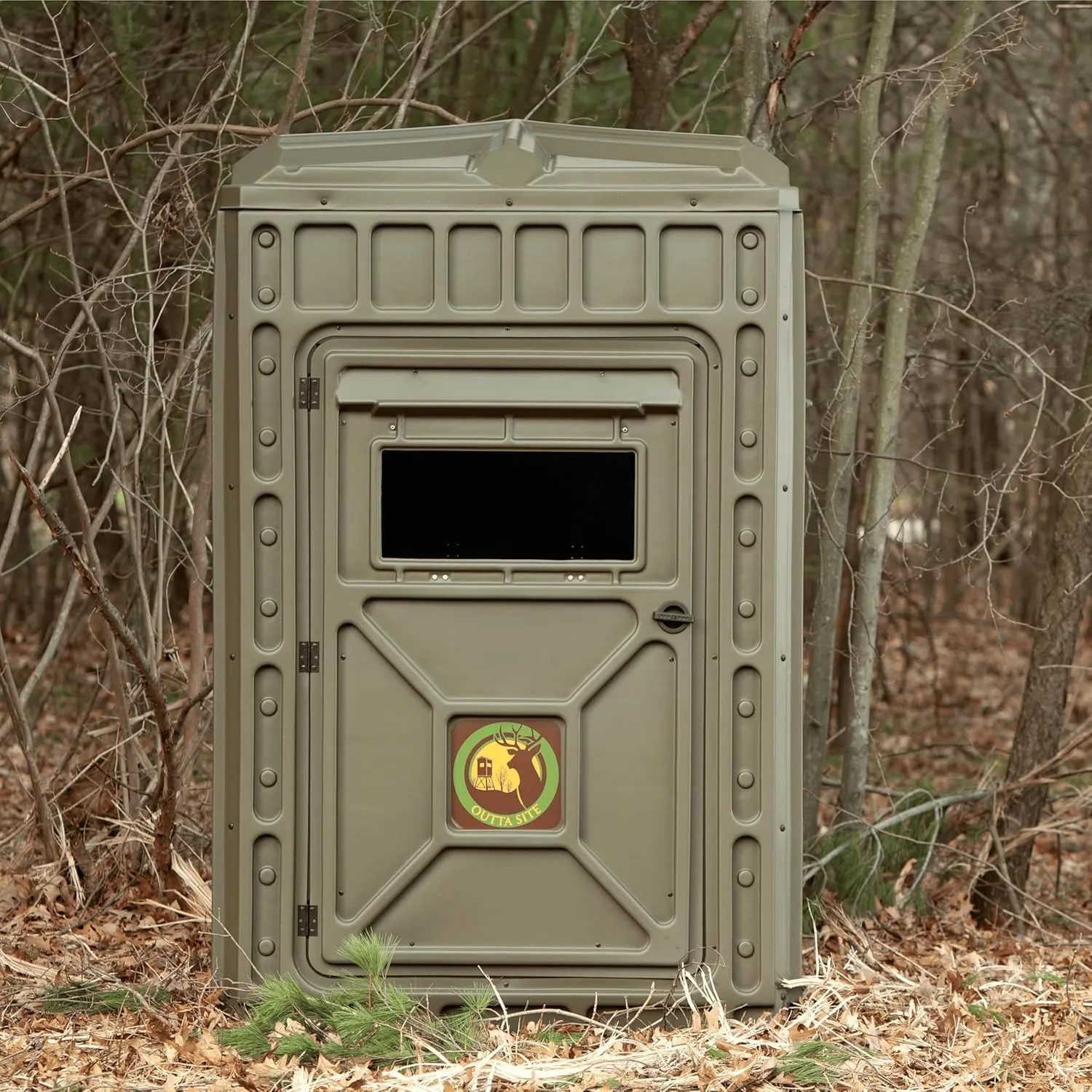 Hunting Blind – 4 & 5 Sided High Density Plastic Hunting Blind – 1-2 & 2-3 Person Hard-Sided Ground Blind for Deer, Turkey Hunting – 360 Views – Arctic Snow Camo, Habitat Olive, Thicket Oak
