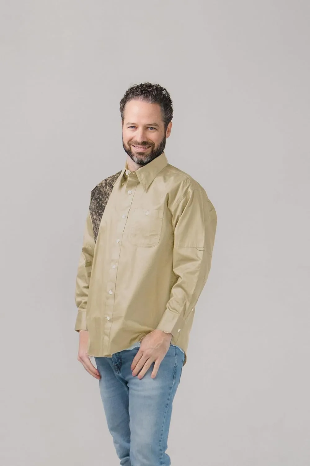 Hunting Khaki Camo Shooter Shirt Long Sleeves