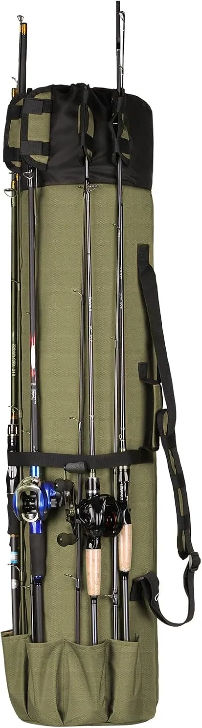 HUNTVP Fishing Rod Reel Case Bag Organizer Travel Carry Case Carrier Holder Pole Tools Storage Bags